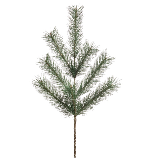 30" Glitter Long Needle Pine Spray