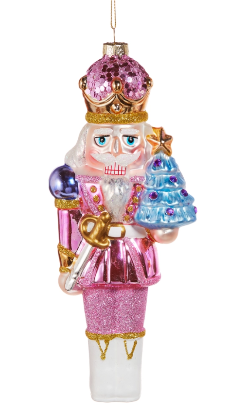 8.25" Pink or Purple Nutcracker Ornament