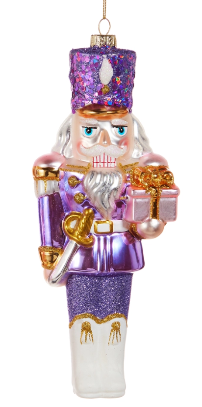 8.25" Pink or Purple Nutcracker Ornament