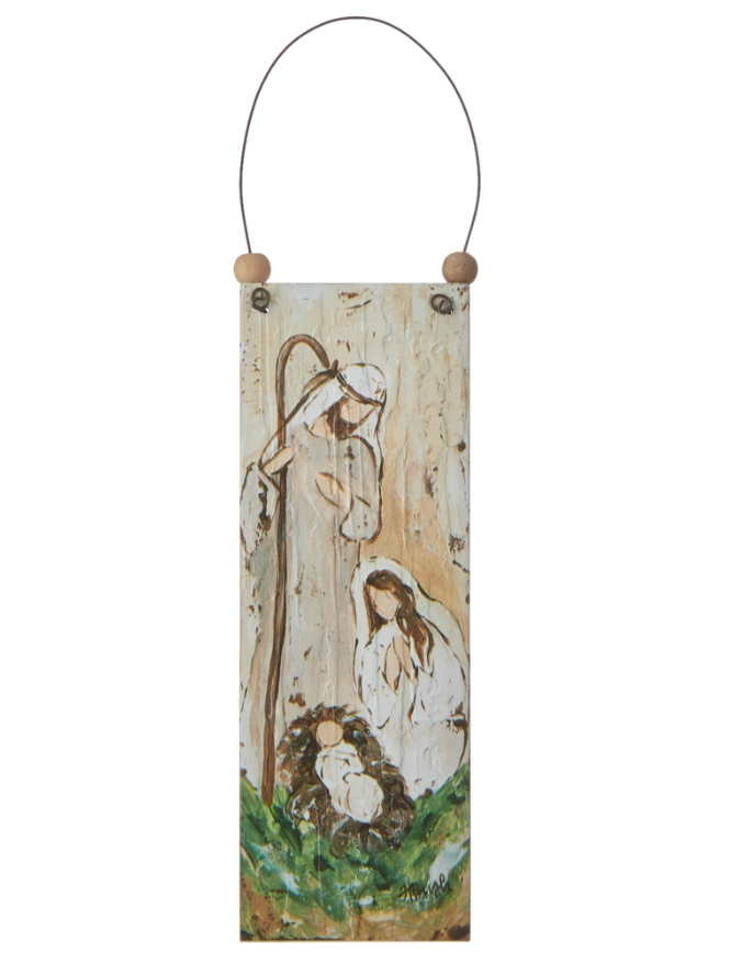 7" Holy Family Wooden Ornament