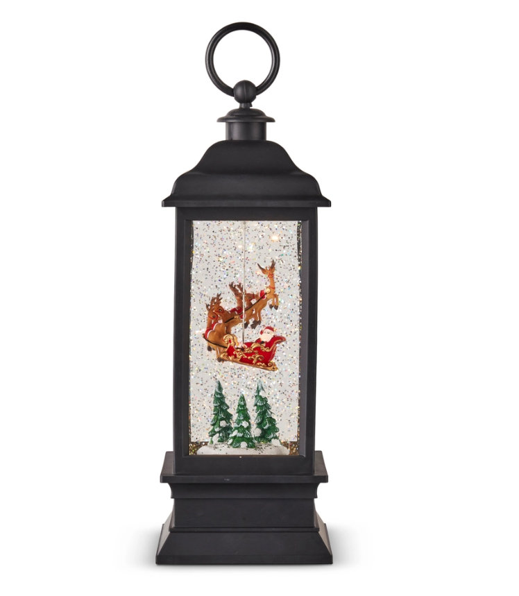11" Santa Flying Animated Water Lantern