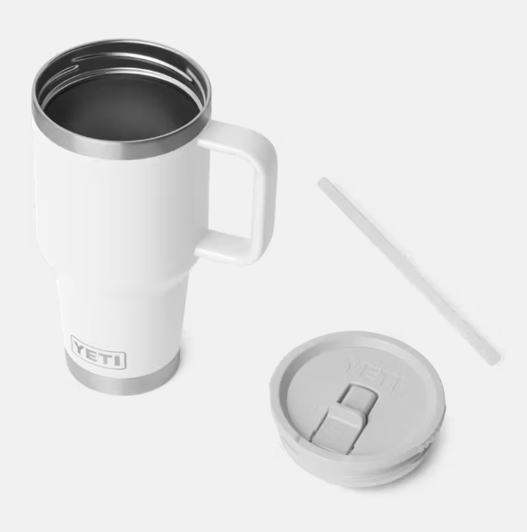 RAMBLER 30 OZ TRAVEL STRAW MUG - WHITE