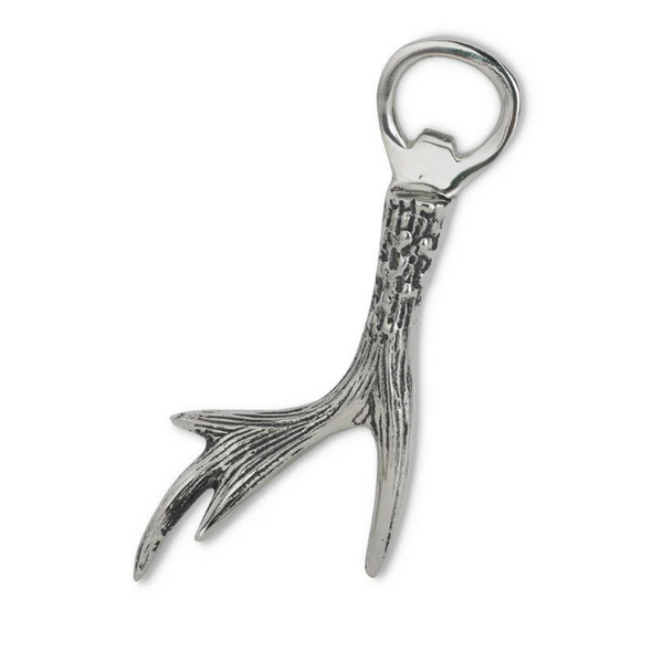 6 Inch Polished Silver Deer Antler Bottle Opener