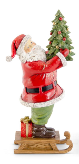 Glittered Resin Traditional Santas