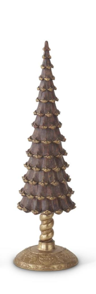 Resin Brown & Gold Pinecone Trees