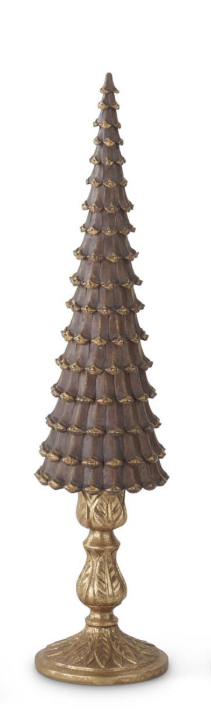 Resin Brown & Gold Pinecone Trees