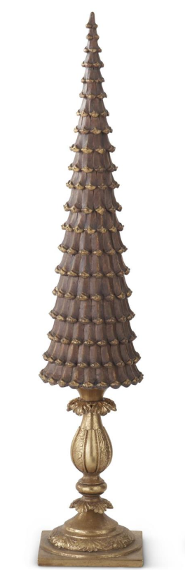 Resin Brown & Gold Pinecone Trees