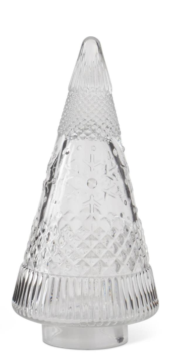 Clear Glass Snowflake Embossed Christmas Trees