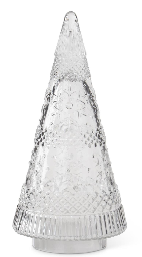 Clear Glass Snowflake Embossed Christmas Trees