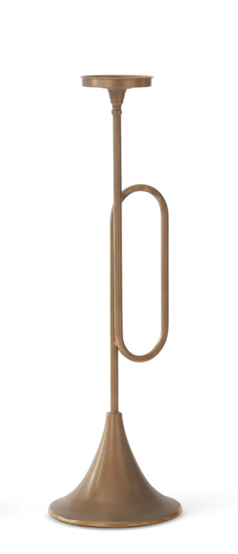 Gold Trumpet Pillar Candleholders