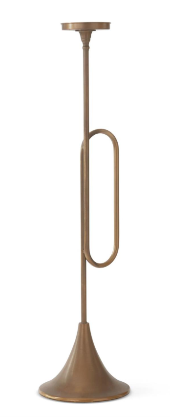 Gold Trumpet Pillar Candleholders