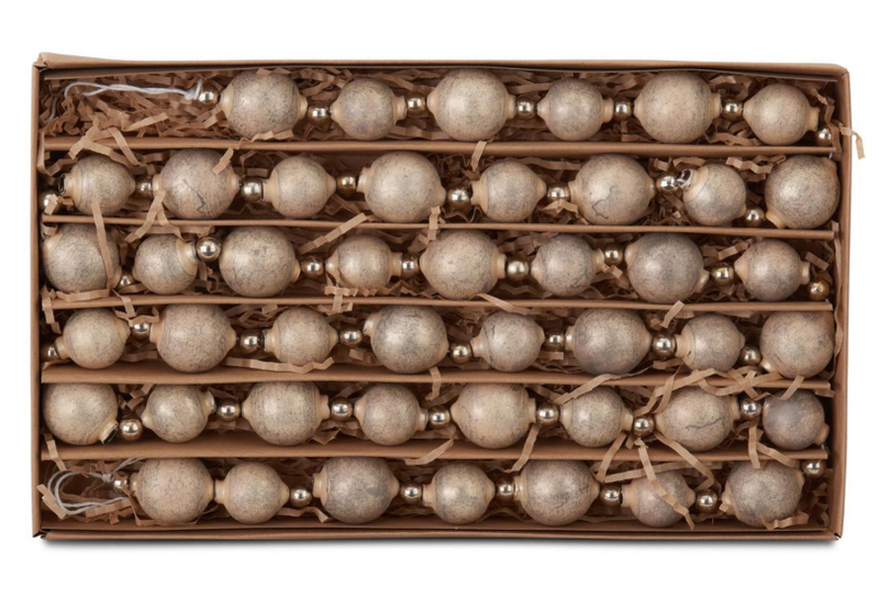 72 Inch Round Glass Ball Garland In Box