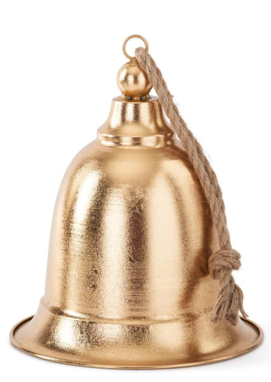 Gold Metal Dome Bells w/Rope Hangar