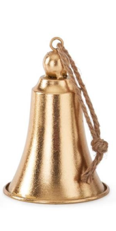 Gold Metal Bells w/Rope Hangar