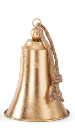 Gold Metal Bells w/Rope Hangar