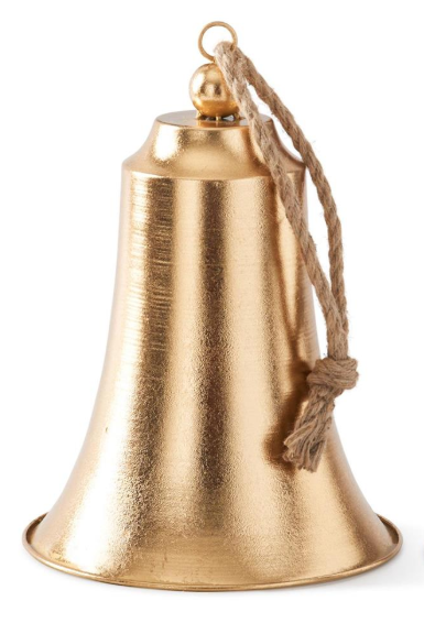 Gold Metal Bells w/Rope Hangar