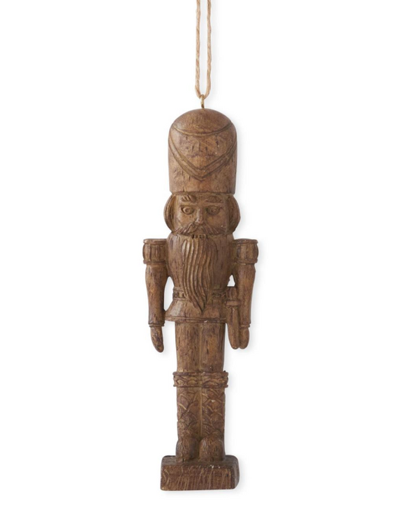 6 Inch Resin Faux Woodgrain Soldier Ornament