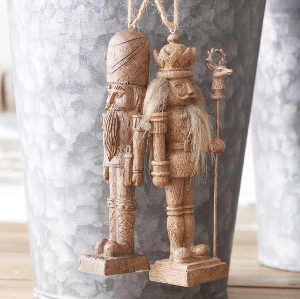 6 Inch Resin Faux Woodgrain Soldier Ornament