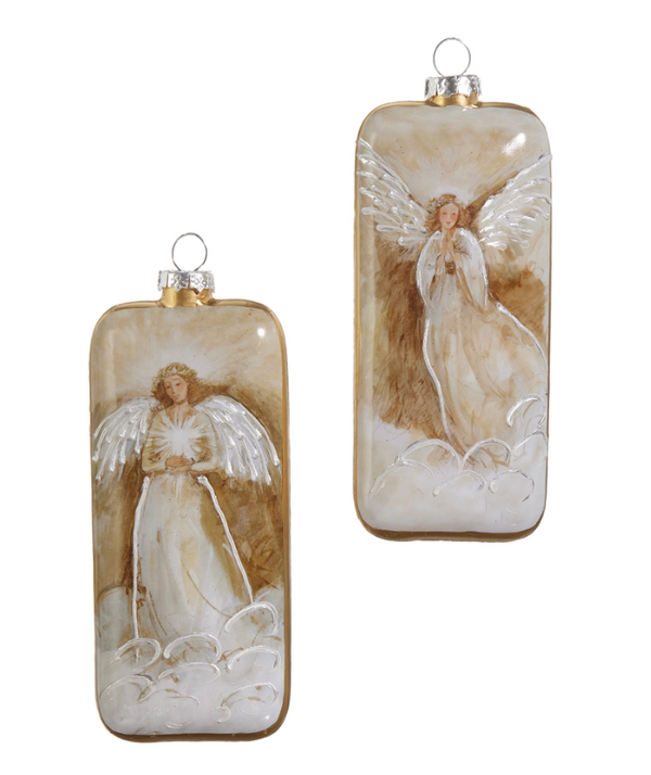 6" Golden Angel Rectangle Ornament