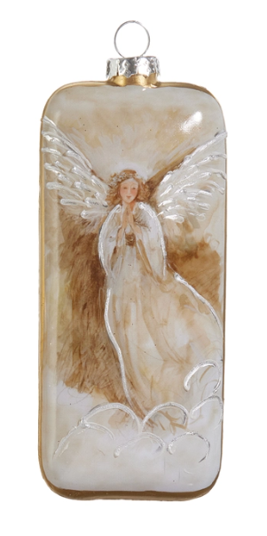 6" Golden Angel Rectangle Ornament