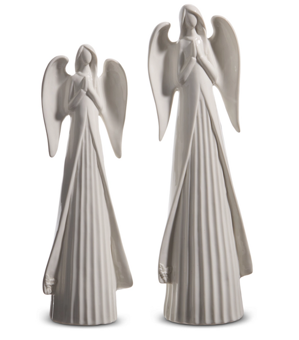 13.75" White Praying Angels