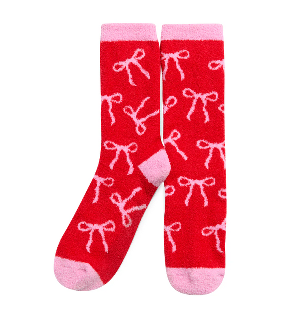 BOW SOCKS,RED
