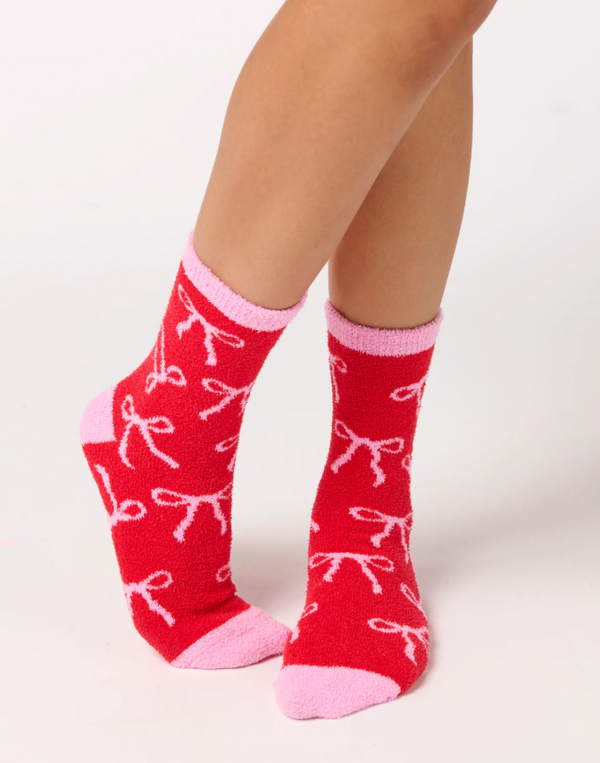 BOW SOCKS,RED