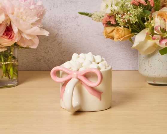 Mug Pink Bow on handle 12oz