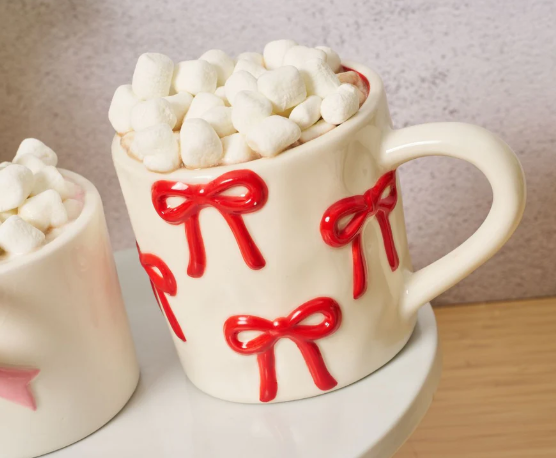Mug Red Bows 16oz