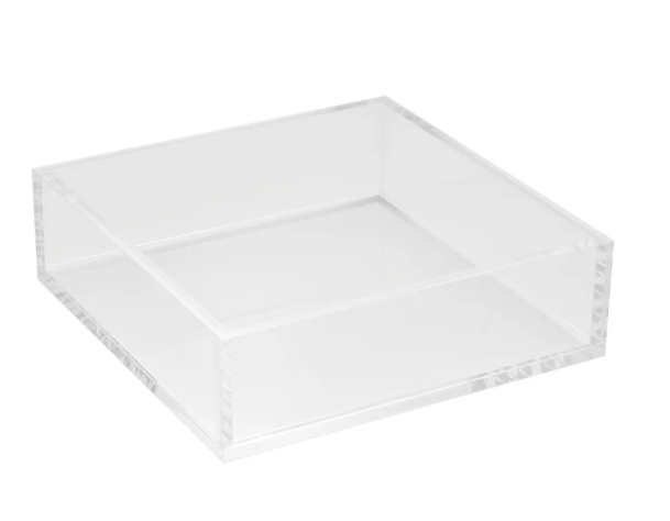 Acrylic Napkin Tray Clear w/ Cocktail Napkin - Gilded Nutcracker
