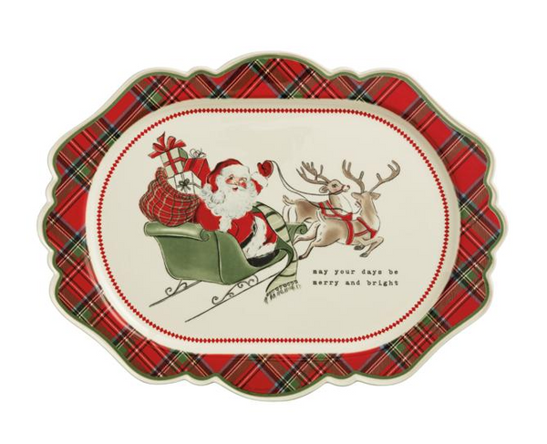 CLASSIC CHRISTMAS TARTAN PLATTER