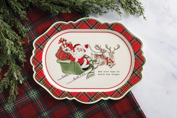 CLASSIC CHRISTMAS TARTAN PLATTER