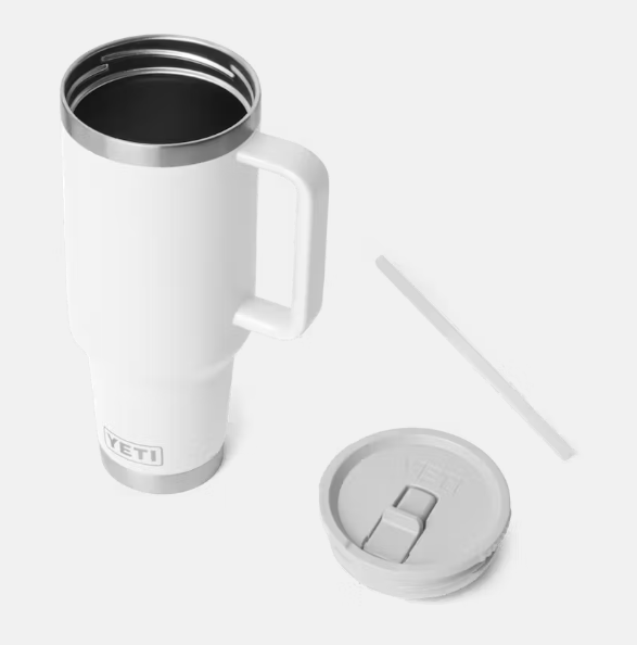 RAMBLER 40 OZ TRAVEL STRAW MUG - WHITE