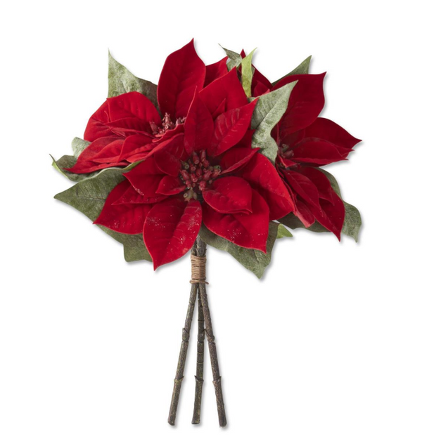 16 Inch Red Poinsettia Bundle