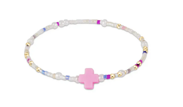 EGIRL HOPE UNWRITTEN SIGNATURE CROSS BRACELET - WITH SPRINKLES ON TOP