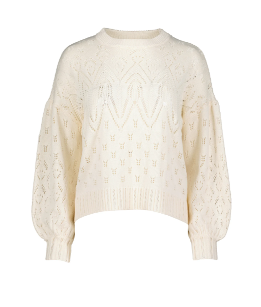 FAVORITE POINTELLE SWEATER - CLOUD