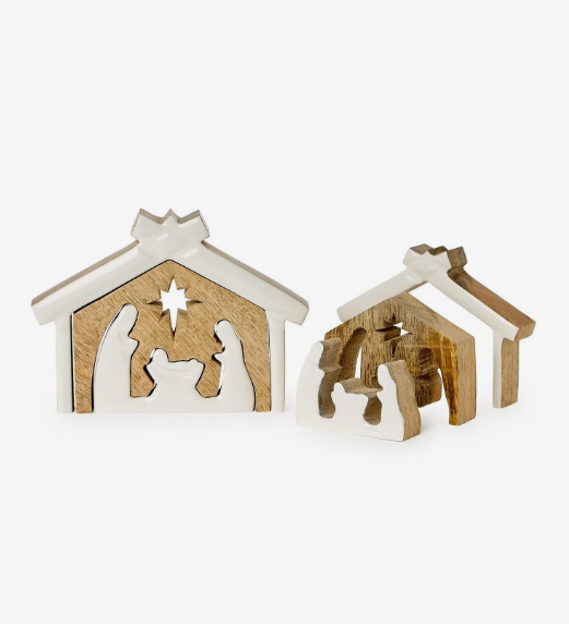 Hand-Crafted Nativity Scene