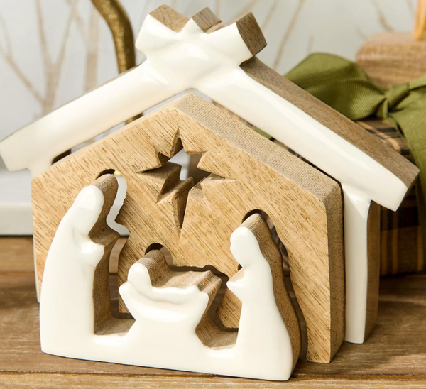 Hand-Crafted Nativity Scene