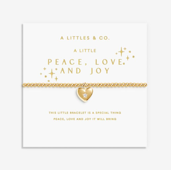 CHRISTMAS A LITTLE | PEACE, LOVE AND JOY | Gold-Tone Plated | Bracelet