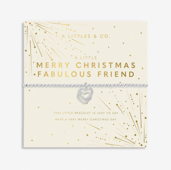 CHRISTMAS A LITTLE | MERRY CHRISTMAS FABULOUS FRIEND | Silver Plated | Bracelet