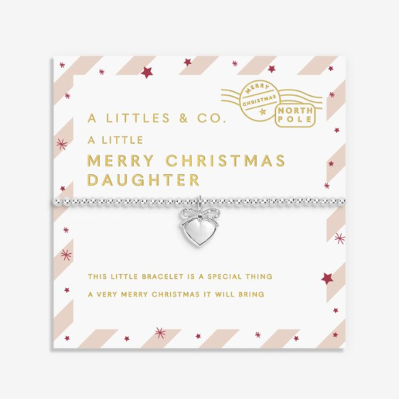 LOVE FROM SANTA | MERRY CHRISTMAS DAUGHTER | Silver Plated | Bracelet