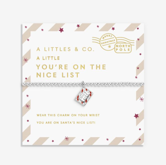 LOVE FROM SANTA | YOU'RE ON THE NICE LIST | Silver Plated | Bracelet