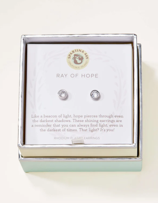 SLV Stud Earrings Ray of Hope/Gem Silver
