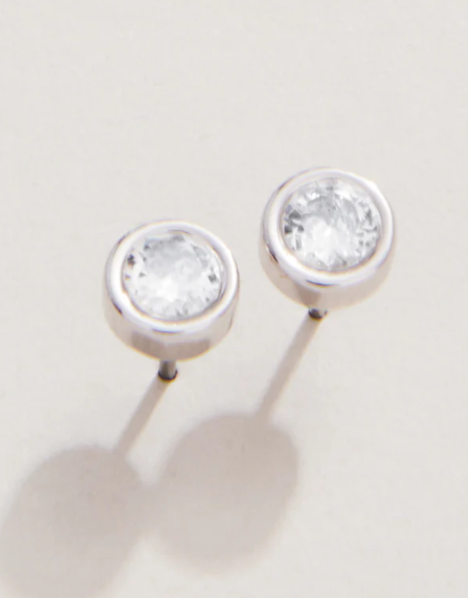 SLV Stud Earrings Ray of Hope/Gem Silver