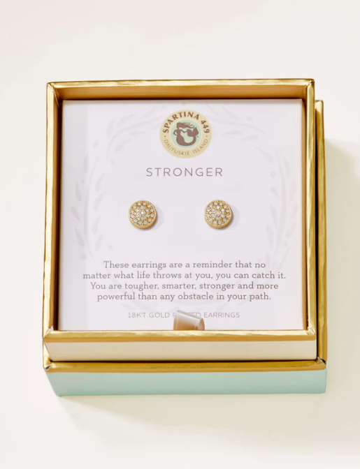 SLV Stud Earrings Stronger/Pave Disk