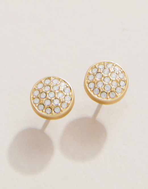 SLV Stud Earrings Stronger/Pave Disk
