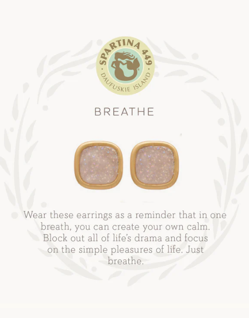 SLV Stud Earrings Breathe/Cream Druzy