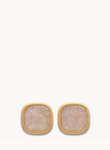 SLV Stud Earrings Breathe/Cream Druzy