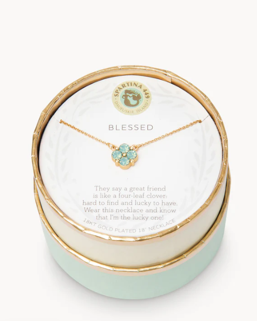 Sea La Vie Necklace 18“ Blessed/Sea Foam Clover