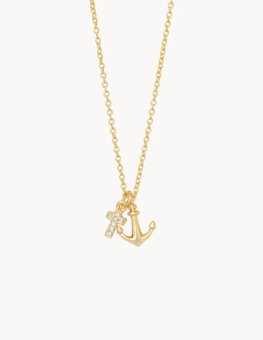 SLV Necklace 18” It Is Well/Cross Anchor